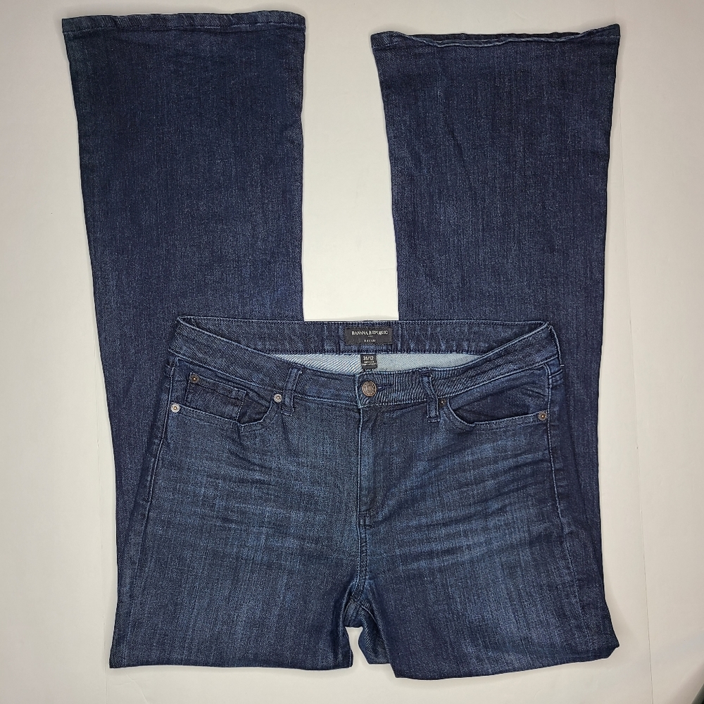 👖 Banana Republic High Rise Wide Leg Dark Wash Jeans EUC